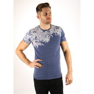 Guess pánské modré tričko se vzorem - XL (HD77)